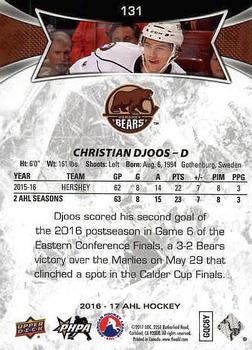 2016-17 Upper Deck AHL #131 Christian Djoos Back