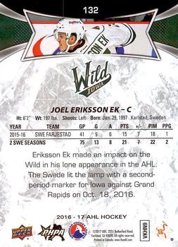 2016-17 Upper Deck AHL #132 Joel Eriksson Ek Back