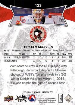 2016-17 Upper Deck AHL #133 Tristan Jarry Back