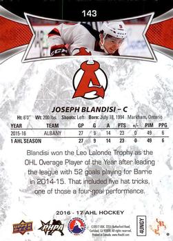2016-17 Upper Deck AHL #143 Joseph Blandisi Back