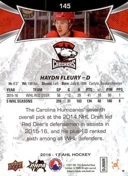 2016-17 Upper Deck AHL #145 Haydn Fleury Back