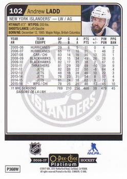 2016-17 O-Pee-Chee Platinum #102 Andrew Ladd Back