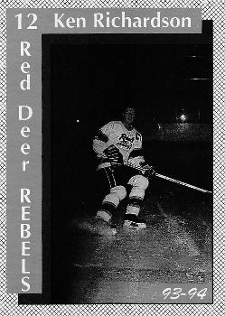 1993-94 Red Deer Rebels (WHL) #NNO Ken Richardson Front