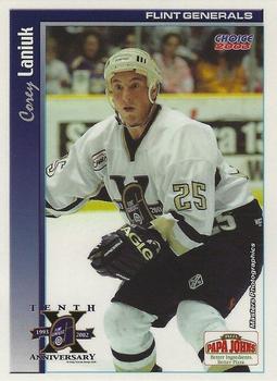 2002-03 Choice Flint Generals (UHL) #10 Corey Laniuk Front