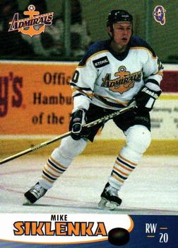 1999-00 Q-Cards Hampton Roads Admirals (ECHL) #19 Mike Siklenka Front