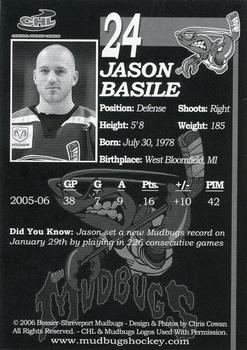 2005-06 Bossier-Shreveport Mudbugs (CHL) #1 Jason Basile Back