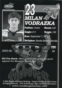 2005-06 Bossier-Shreveport Mudbugs (CHL) #19 Milan Vodrazka Back