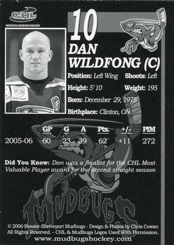 2005-06 Bossier-Shreveport Mudbugs (CHL) #20 Dan Wildfong Back