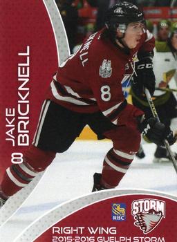 2015-16 M&T Printing Guelph Storm (OHL) #B-06 Jake Bricknell Front