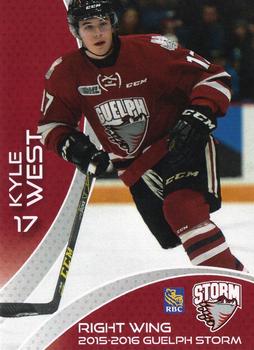 2015-16 M&T Printing Guelph Storm (OHL) #B-08 Kyle West Front