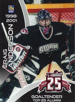 2015-16 Guelph Storm (OHL) Top 25 Alumni #B-02 Craig Anderson Front