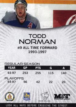 2015-16 Guelph Storm (OHL) Top 25 Alumni #B-06 Todd Norman Back