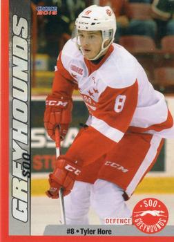 2015-16 Choice Sault Ste. Marie Greyhounds (OHL) #4 Tyler Hore Front