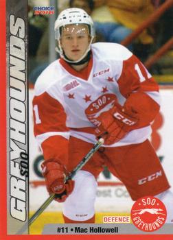 2015-16 Choice Sault Ste. Marie Greyhounds (OHL) #6 Mac Hollowell Front