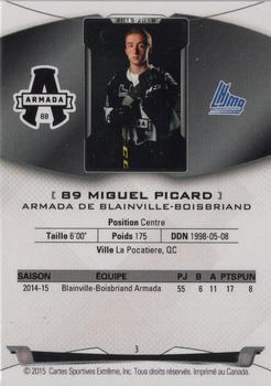 2015-16 Extreme Blainville Boisbriand Armada (QMJHL) #3 Miguel Picard Back