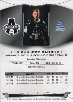 2015-16 Extreme Blainville Boisbriand Armada (QMJHL) #19 Philippe Sanche Back