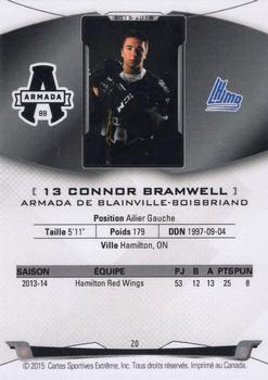 2015-16 Extreme Blainville Boisbriand Armada (QMJHL) #20 Connor Bramwell Back