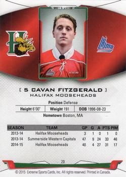2015-16 Extreme Halifax Mooseheads (QMJHL) #5 Cavan Fitzgerald Back