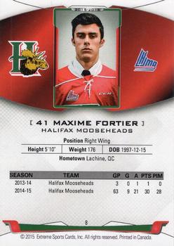 2015-16 Extreme Halifax Mooseheads (QMJHL) #17 Maxime Fortier Back