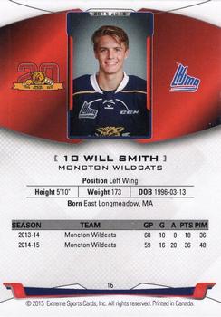 2015-16 Extreme Moncton Wildcats (QMJHL) #16 Willy Smith Back