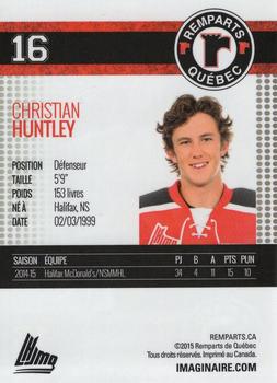 2015-16 Imaginaire.com Quebec Remparts (QMJHL) #5 Christian Huntley Back