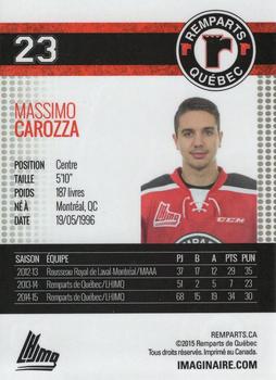 2015-16 Imaginaire.com Quebec Remparts (QMJHL) #10 Massimo Carozza Back