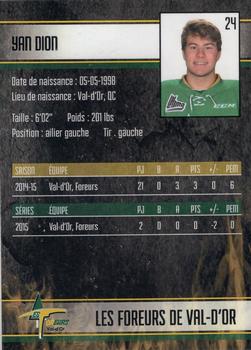 2015-16 Val-d'Or Foreurs (QMJHL) #6 Yan Dion Back