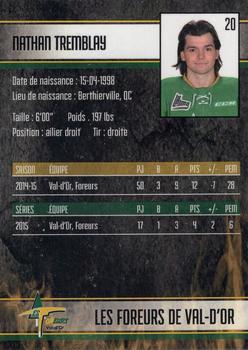 2015-16 Val-d'Or Foreurs (QMJHL) #23 Nathan Tremblay Back