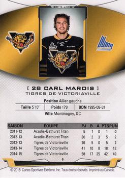 2015-16 Extreme Victoriaville Tigres (QMJHL) #9 Carl Marois Back