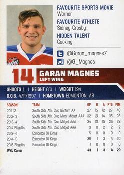 2015-16 Edmonton Oil Kings (WHL) #10 Garan Magnes Back