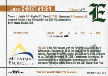 2015-16 Grandstand Everett Silvertips (WHL) #2 Jake Christiansen Back