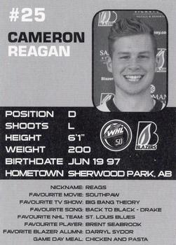 2015-16 Kamloops Blazers (WHL) #16 Cam Reagan Back