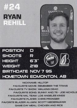 2015-16 Kamloops Blazers (WHL) #17 Ryan Rehill Back