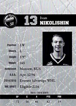 2015-16 Red Deer Rebels (WHL) #NNO Ivan Nikolishin Back