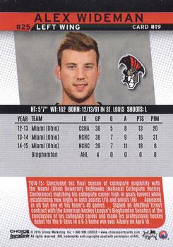 2015-16 Choice Binghamton Senators (AHL) #19 Alex Wideman Back