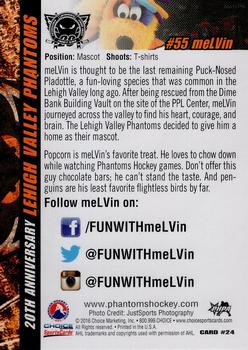 2015-16 Choice Lehigh Valley Phantoms (AHL) #24 MeLVin Back