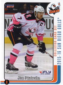 2015-16 Choice San Diego Gulls (AHL) #19 Joe Piskula Front