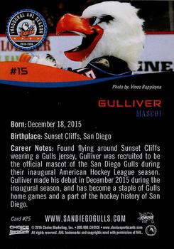 2015-16 Choice San Diego Gulls (AHL) #25 Gulliver Back