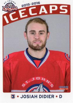 2015-16 Choice St. Johns IceCaps (AHL) #1 Josiah Didier Front