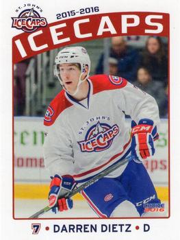 2015-16 Choice St. Johns IceCaps (AHL) #4 Darren Dietz Front