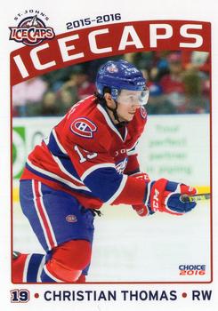 2015-16 Choice St. Johns IceCaps (AHL) #14 Christian Thomas Front