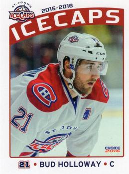 2015-16 Choice St. Johns IceCaps (AHL) #16 Bud Holloway Front