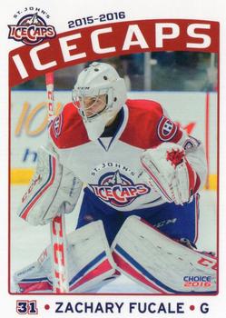 2015-16 Choice St. Johns IceCaps (AHL) #23 Zachary Fucale Front