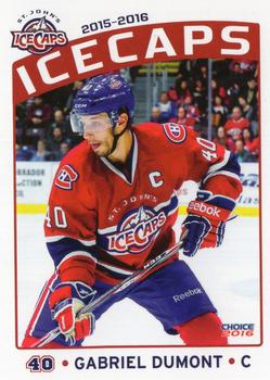 2015-16 Choice St. Johns IceCaps (AHL) #27 Gabriel Dumont Front
