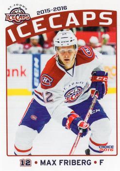 2015-16 Choice St. Johns IceCaps (AHL) Update #30 Max Friberg Front