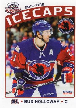 2015-16 Choice St. Johns IceCaps (AHL) Update #37 Bud Holloway Front