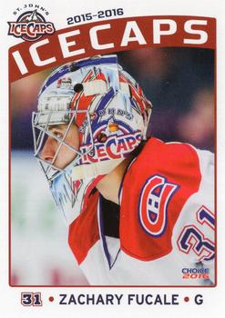 2015-16 Choice St. Johns IceCaps (AHL) Update #39 Zachary Fucale Front