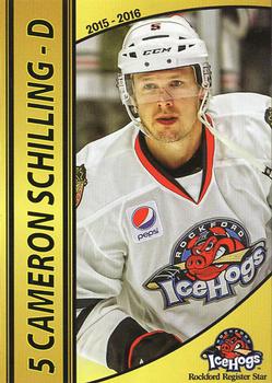 2015-16 Rockford Register Star Rockford IceHogs (AHL) #NNO Cameron Schilling Front