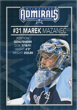 2015-16 Milwaukee Admirals (AHL) #12 Marek Mazanec Front