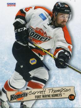 2015-16 Choice Fort Wayne Komets (ECHL) #2 Garrett Thompson Front